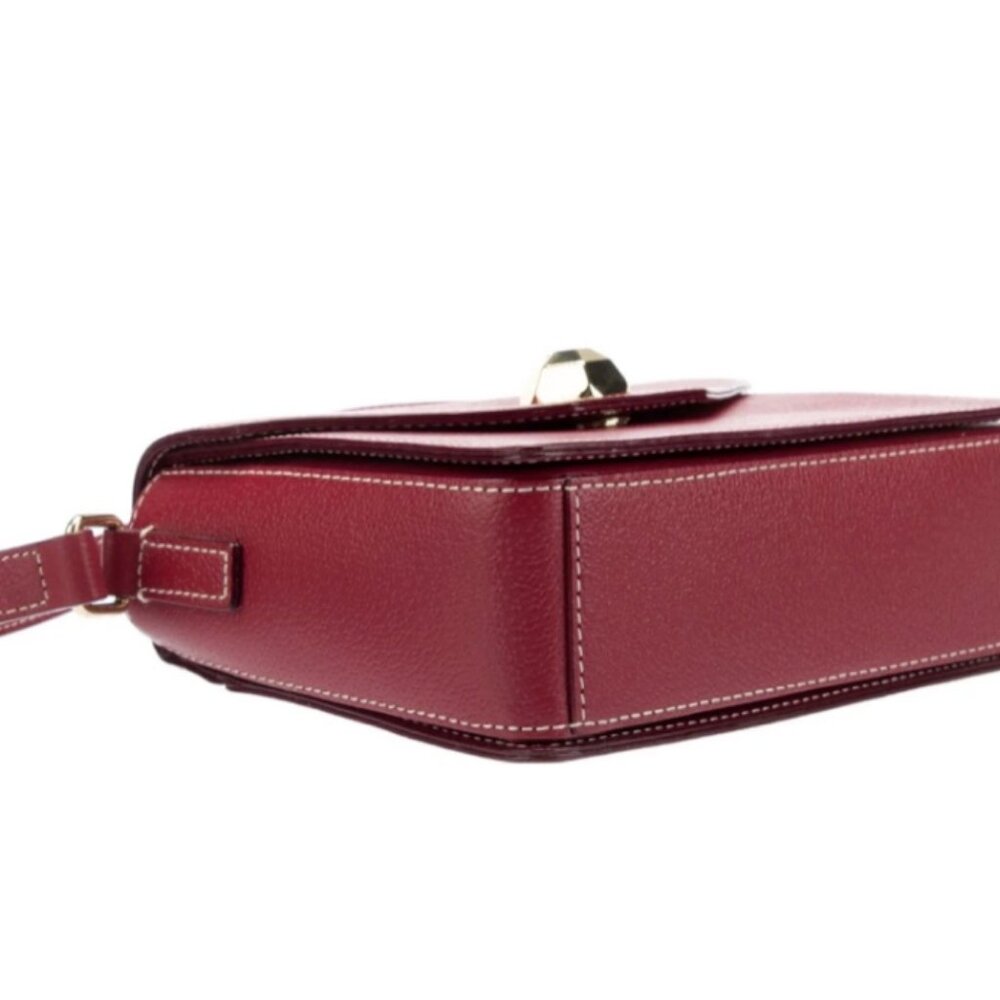Frances Valentine Mini Midge Flap Red Boarskin Leather Cross Body L/N Condition - Picture 5 of 7